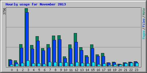 Hourly usage for November 2013