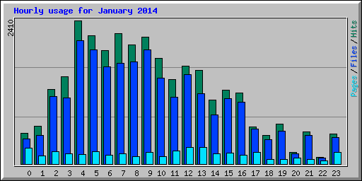 Hourly usage for January 2014