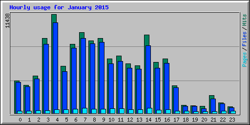 Hourly usage for January 2015