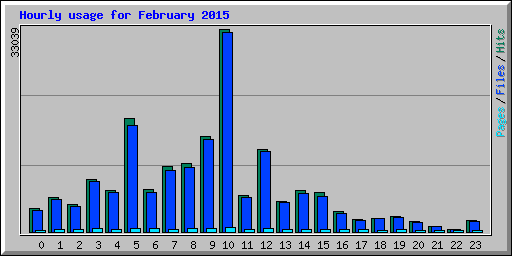 Hourly usage for February 2015