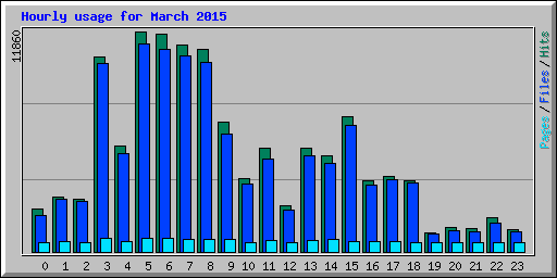 Hourly usage for March 2015