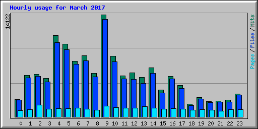 Hourly usage for March 2017